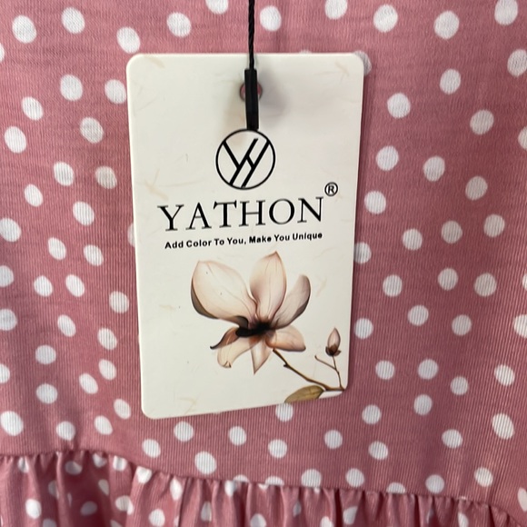 NWT Midi Polka Dot Adjustable Strap Ruched Front Dress - Picture 10 of 14